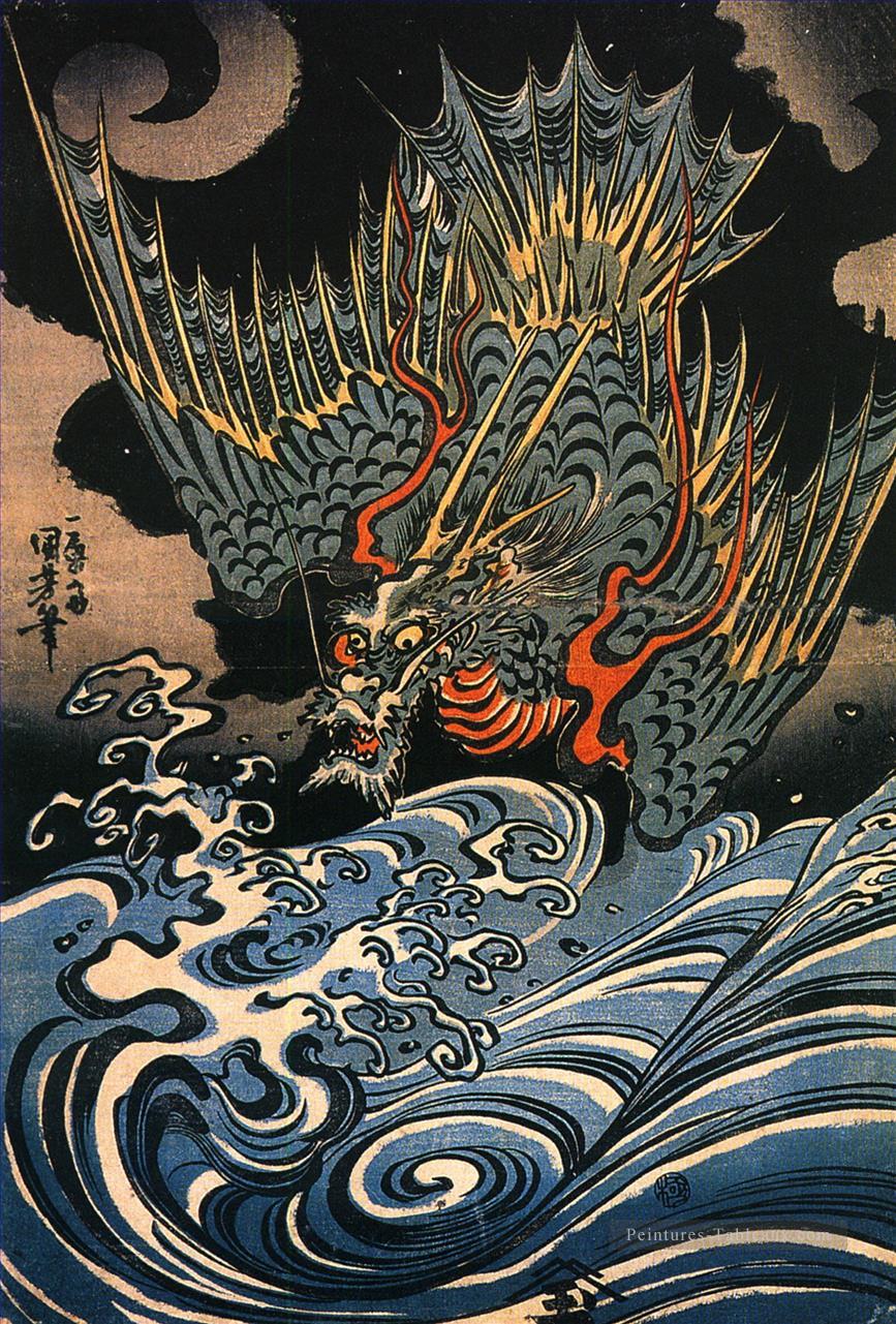 Dragon Utagawa Kuniyoshi ukiyo e Peintures à l'huile